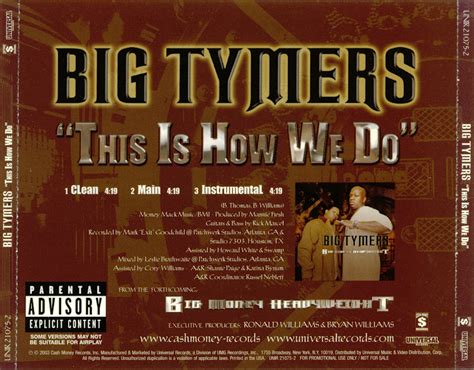 Promo Import Retail Cd Singles And Albums Big Tymers This Is How We