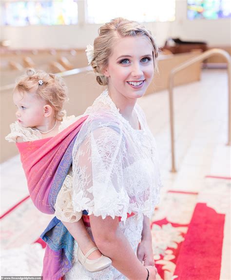 Stunning Wedding Photos See Bride Carrying Her Daughter Down The Aisle
