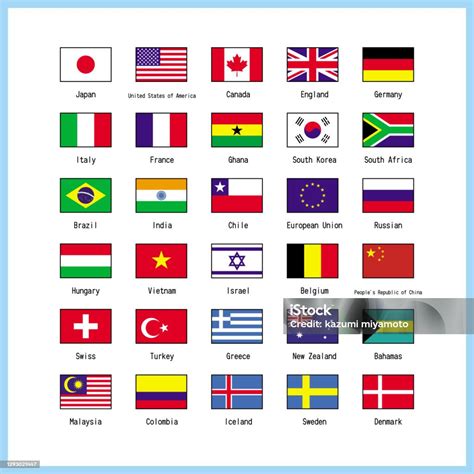 Kumpulan Bendera Dunia Ilustrasi Vektor Oleh World Major Flag Set