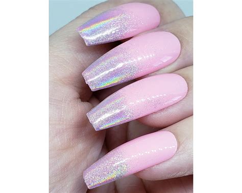 Holo Tips Holographic Tip Colors Press On Nails Etsy