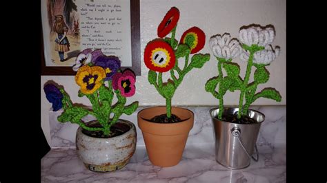 Crochet Flower Pot Tutorial Youtube