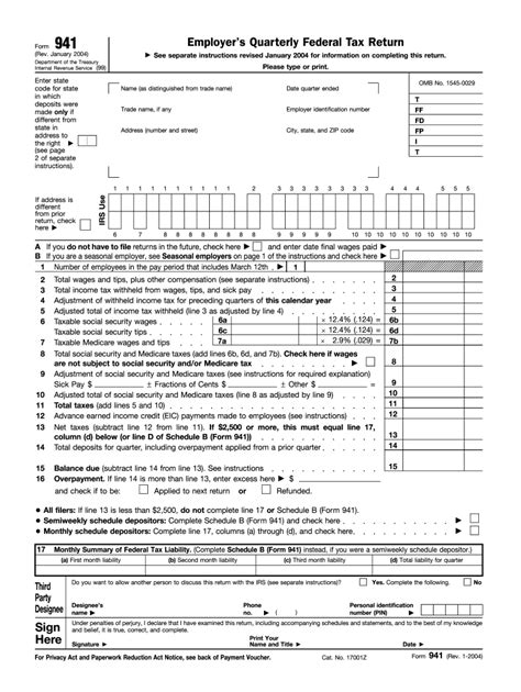 2004 Form Irs 941 Fill Online Printable Fillable Blank Pdffiller