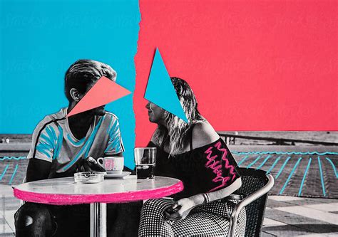 Couple Having Drinks Collage By Stocksy Contributor Kkgas Stocksy
