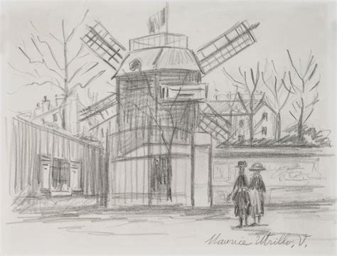 Maurice Utrillo 1883 1955 Le Moulin De La Galette à Montmartre