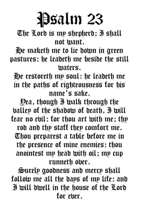 Psalm 23 King James Version New Bing Prayer Quotes Psalms
