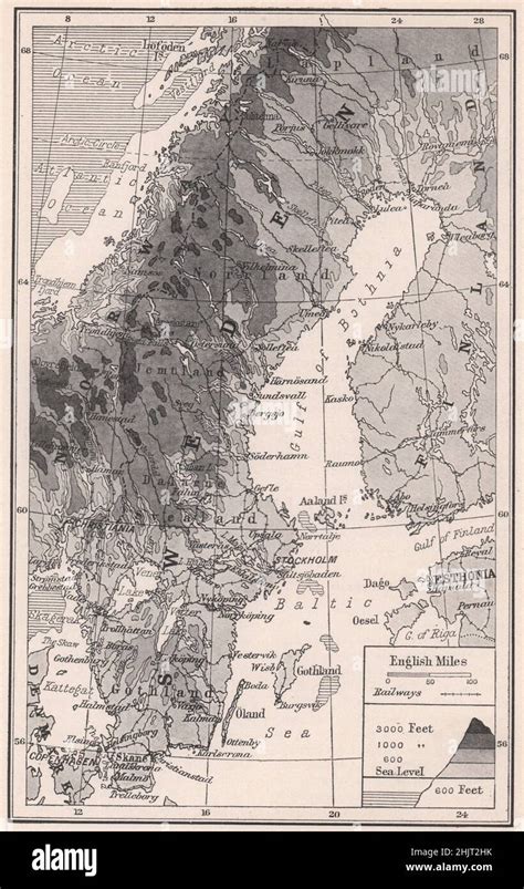 The Eastern Coasts Of The Scandinavian Peninsula Sweden 1923 Map