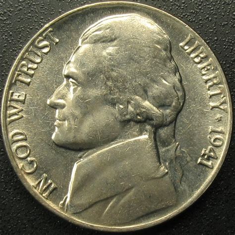 1941 P Jefferson Nickel Brilliant Uncirculated Details