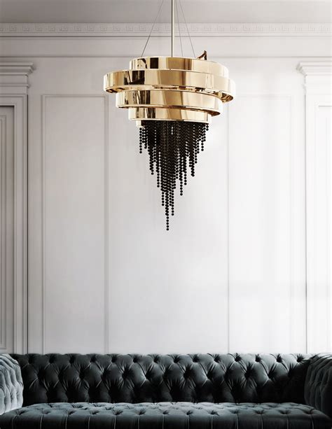 This marvelous design is the perfect example of timeless lines with a modern twist, by using a complexity of luxurious materials, such as velvet, brass and lacquered wood. Guggenheim Chandelier | Luxxu | Modern Design and Living