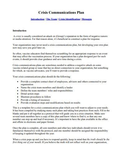 Crisis Communication Plan 10 Examples Format Pdf Examples