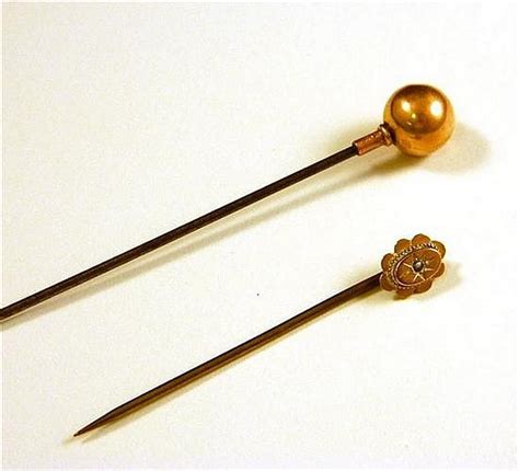 9ct Yellow Gold Pin Set Stick Hat And Tie Pins Jewellery