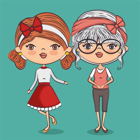 Cartoon Cute Girls Vector Illustration 05 Free Download