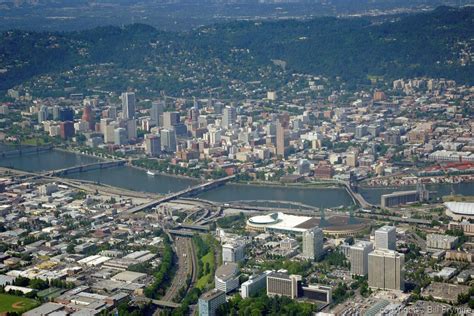 Aerial View Of Downtown Portland Oregon