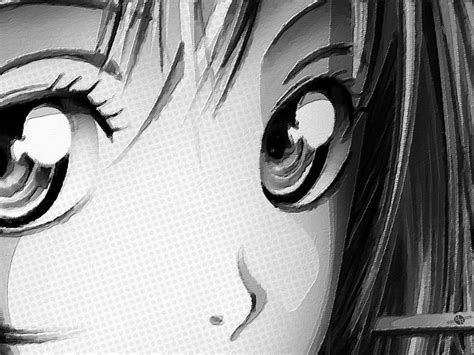 Anime Girl Eyes 2 Black And White Painting By Tony Rubino Pixels