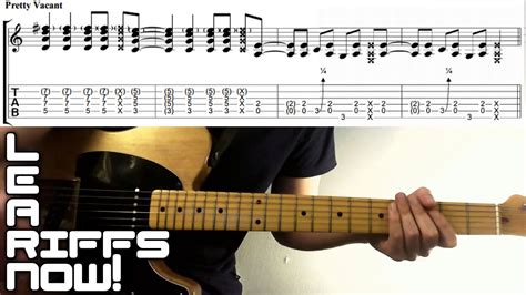 Sex Pistols Pretty Vacant Guitar Lesson Chorus Riff Wtab Youtube