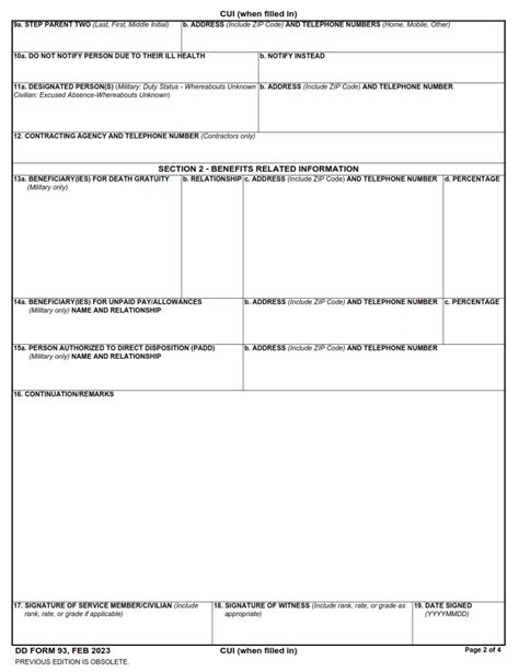 Dd Form 93 Record Of Emergency Data Free Online Forms