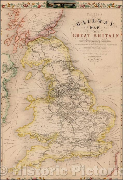 Historic Map Railway Map Of Great Britain Showing The Railways