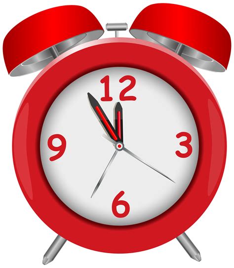 Red Alarm Clock Red Png Clip Art