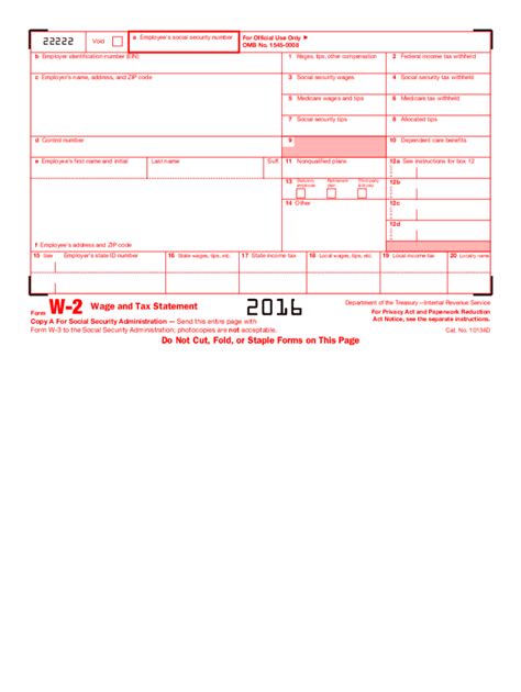2016 Form Irs W 2 Fill Online Printable Fillable Blank