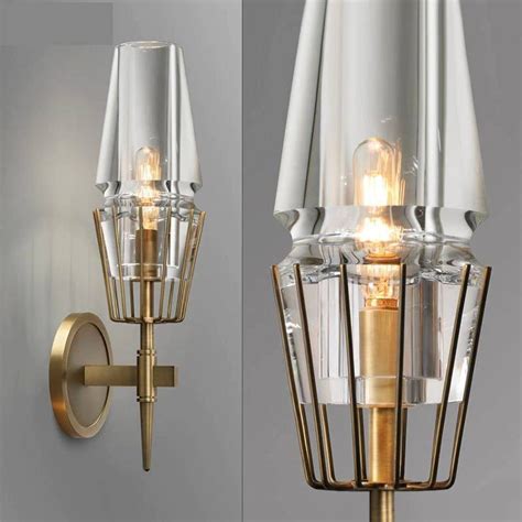 Luxury Large Living Room Wall Sconce With Glass Shade Villa Hall E14