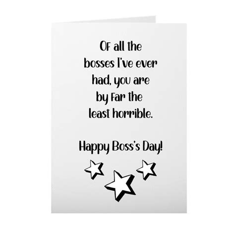 Funny Boss Appreciation Card Bosss Day Card Least Etsy Boss Humor