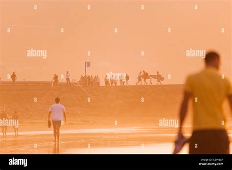 People On The Beach And Jetty At Las Canteras Beach In Las Palmas De