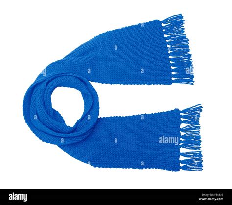 Blue Knitted Scarf Isolate Stock Photo Alamy