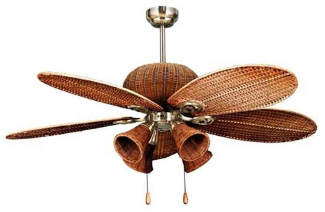 Most of these rattan ceiling fans are manually crafted or produced which usually takes a couple of days or even weeks to complete for the most elaborate ones. Rattan fan with bulb cup lights | Ceiling shades