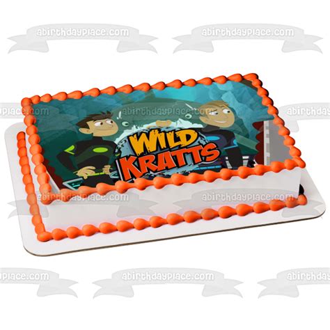 Wild Kratts Logo Chris Kratt Martin Kratt And A Shark Edible Cake Topp A Birthday Place