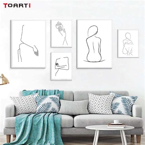 Abstract Lady Body Line Drawing Posterandprints Simple Sexy Women Canvas