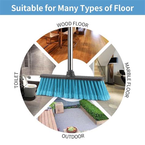 Floor Cleaning Broom With Adjustable Long Handle Stiff