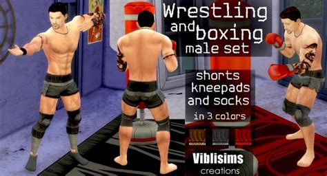 Wrestling And Boxing Shorts Kneepads And Socks By Ciaolatino38 Sims