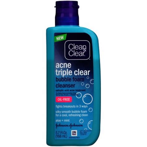 Clean And Clear Acne Triple Clear Bubble Foam Cleanser 57 Fl Oz Smith