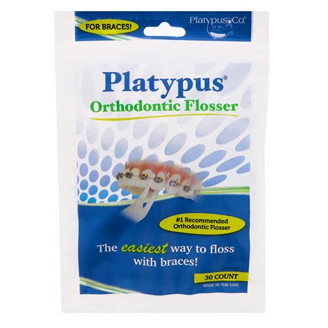 Slide floss up between your teeth. Platypus Orthodontic Flossers- Dental Floss Picks for ...
