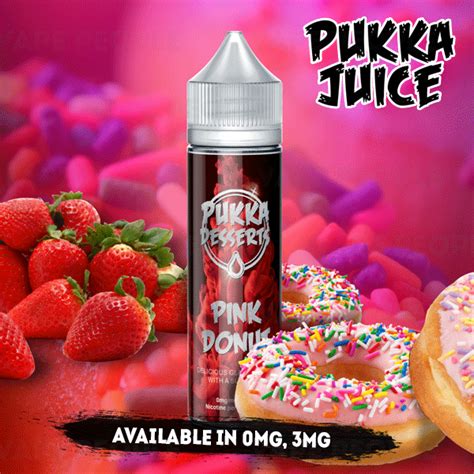 pink donut vape liquid by pukka juice deserts 50ml short fill