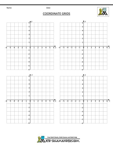 Grid X Coordinate Grid Graph Clipart Axes Labeled Increments