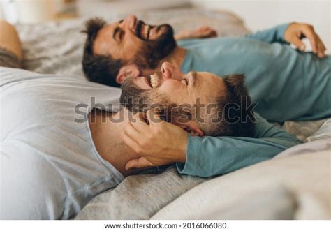 Happy Gay Couple Lying Down On Stock Photo Shutterstock