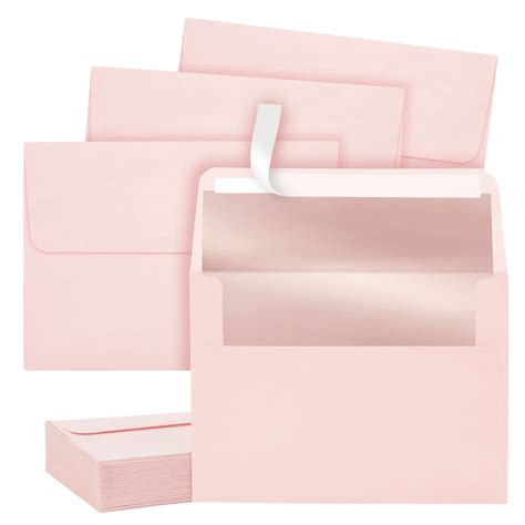 Buy 50 Pack Pink A7 Envelopes 5x7 Size For Mailing Wedding Invitations