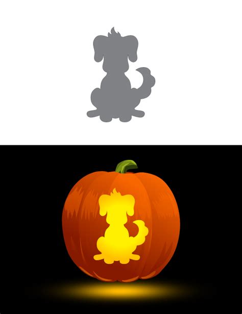 Printable Simple Dog Pumpkin Stencil
