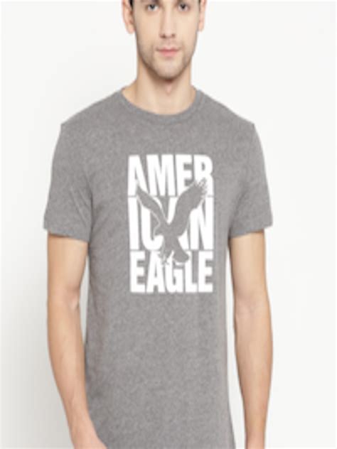 Buy American Eagle Outfitters Men Grey Melange Classic Fit Printed