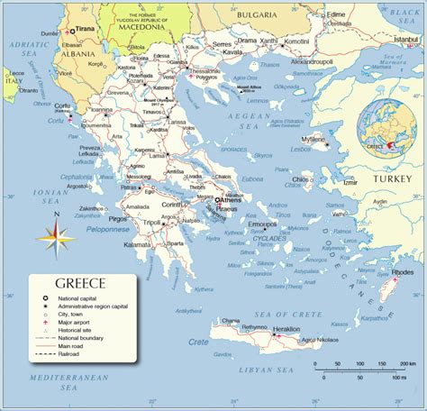Greece Physical Map With Regard To Printable Map Of Greece Printable Maps