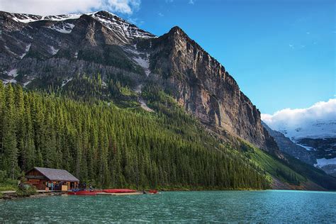 Cabin House At Lake Louise In Banff National Park Canada Photograph By