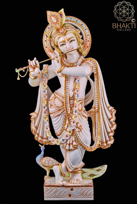 Krishna Statue 29 Big Cultured Marble Lord Krishna Idol Etsy