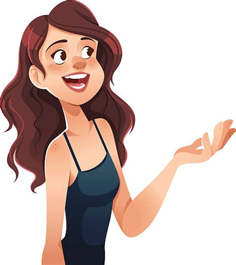 Clip Art Of A Pretty Brown Hair Girls Illustrations Royalty Free