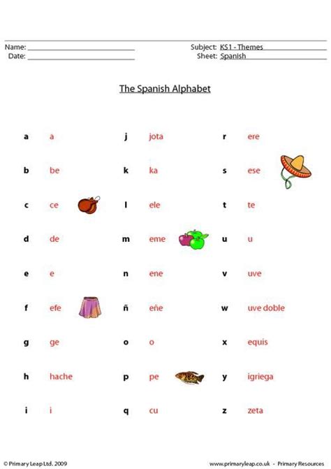 Spanish Alphabet Worksheets Pdf Thekidsworksheet