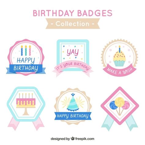 Free Vector Happy Birthday Badges Collection