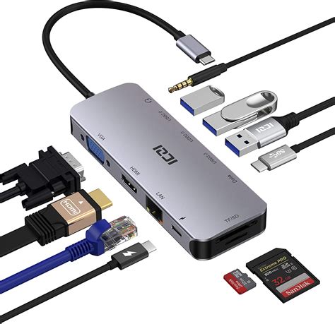 Iczi Usb C Hub11 In 1 Usb C Multiport Adapteractiver Datehub Mit 4k