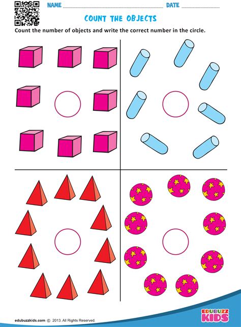 Count The Objects Kindergarten Math Worksheets Kids Math Worksheets