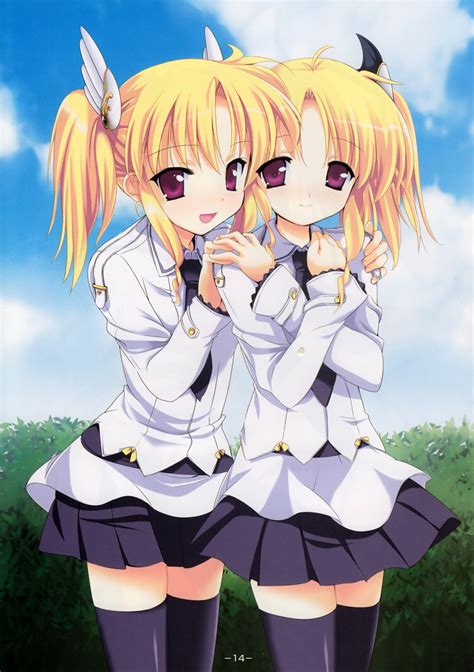 anime anime girls magus tale rena geminis nina geminis twintails blonde twins artwork digital