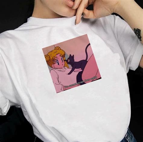 We Cannot Escape From Reality Anime Aesthetic T Shirt Kawaii Grunge
