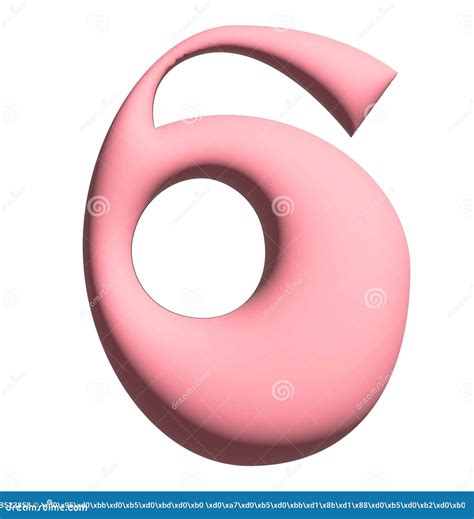 Stylized Three Dimensional Pink Numbers From 0 To 9 Clipart Stock